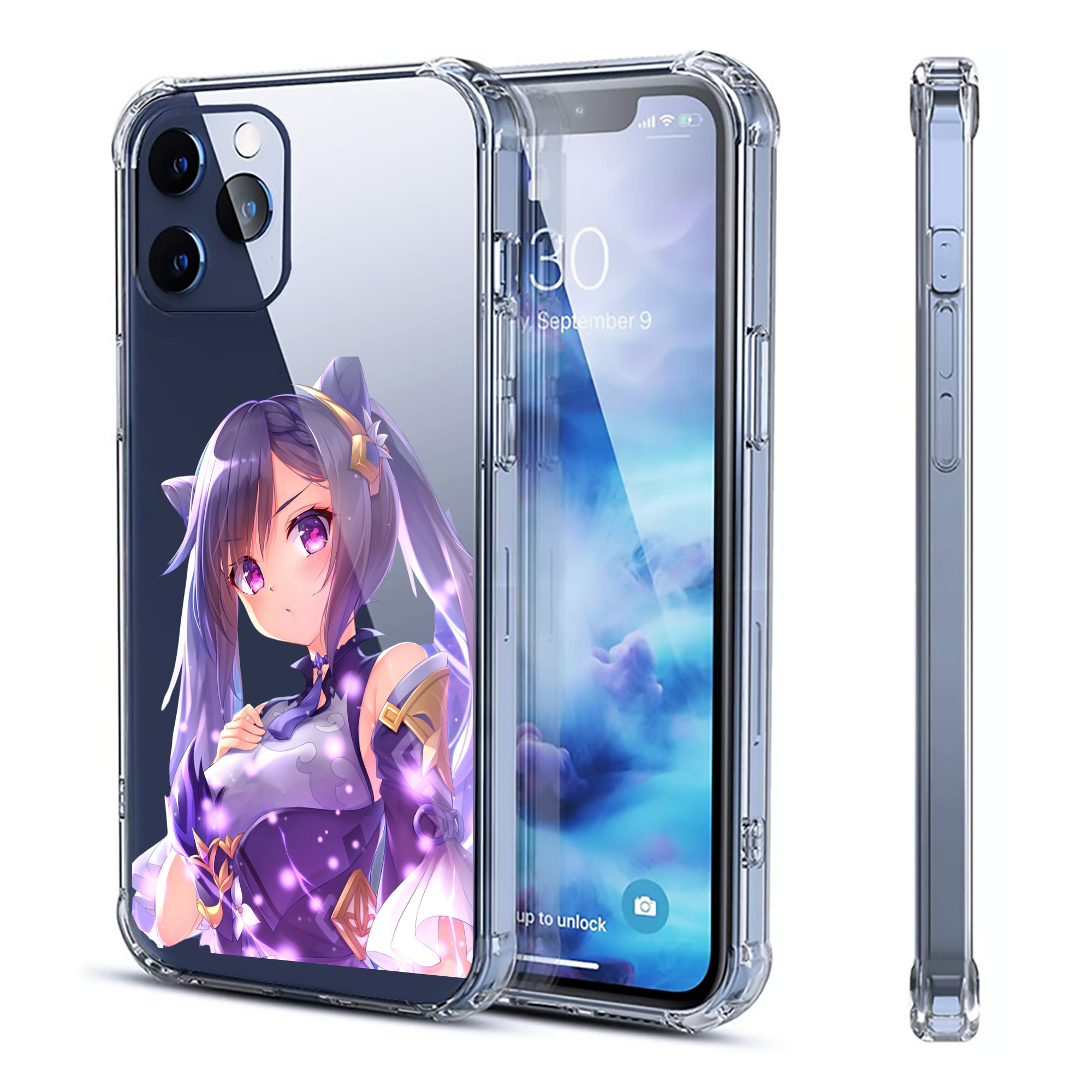 げんし神 刻晴 こくせい genshin Kokusei 【iPhone 12シリーズ対応】透明スマホケース（クリアソフトケース）